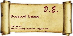 Doszpod Emese névjegykártya