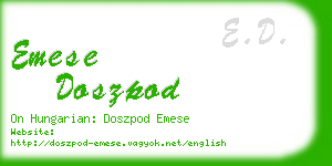 emese doszpod business card